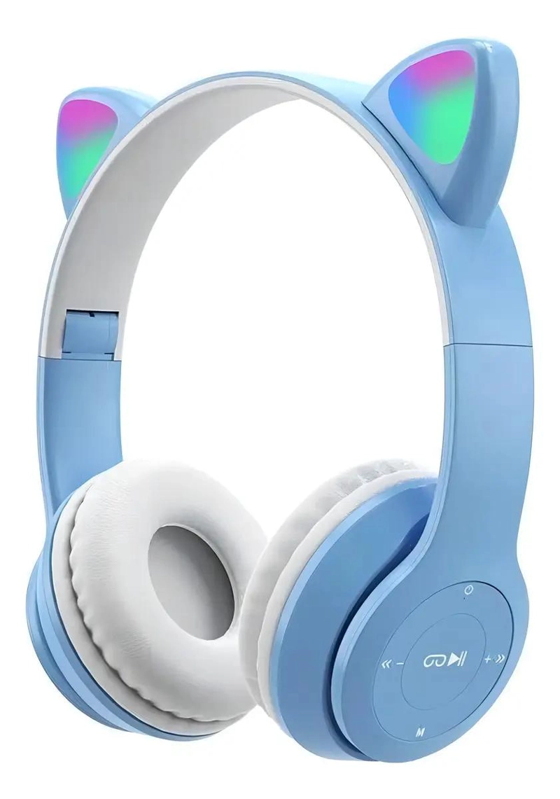 AURICULARES INALAMBRICOS BLUETOOTH 5 CON LUZ CELESTE - 1
