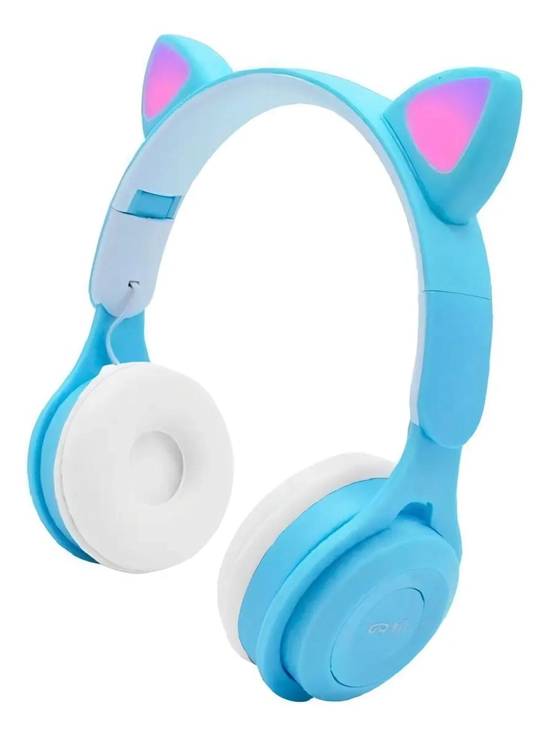 AURICULARES INALAMBRICOS BLUETOOTH 5 CON LUZ CELESTE - 2