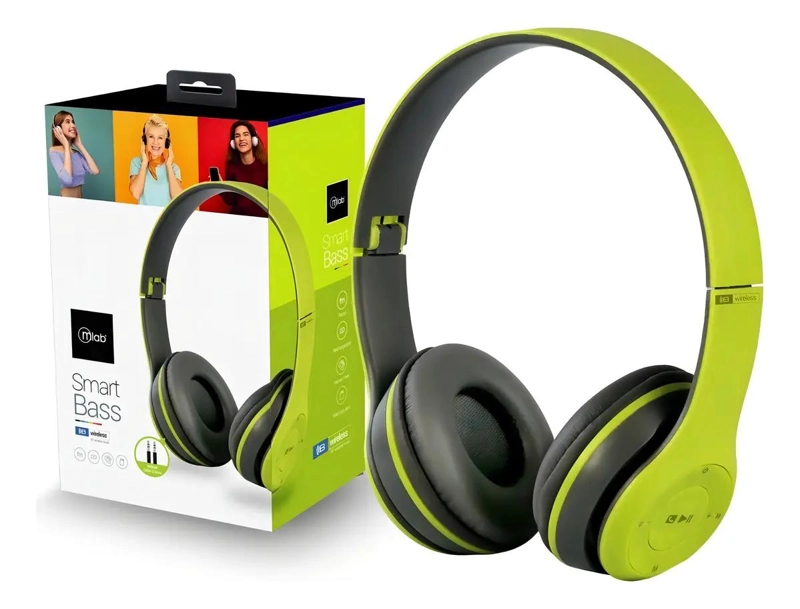 AUDIFONOS SMART BASS BLUETOOTH Y JACK 3.5MM VERDE - 2