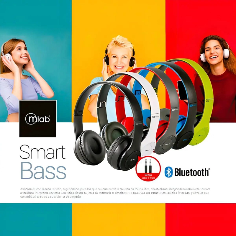 AUDIFONOS SMART BASS BLUETOOTH Y JACK 3.5MM VERDE - 4