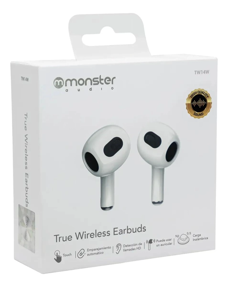AUDIFONOS TRUE WIRELESS BLANCOS CON SONIDO POTENTE - 1