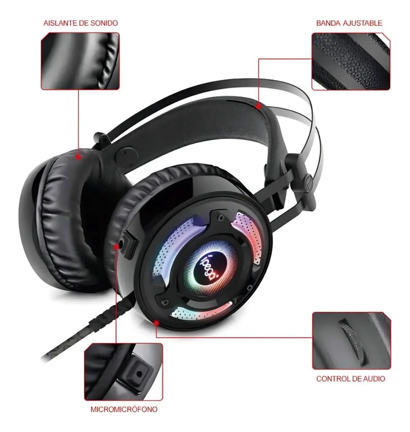 AUDIFONO GAMER RGB PARA PS4, XBOX, SWITCH Y PC - 3