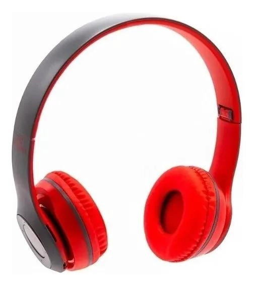 AUDIFONO BLUETOOTH P47 CON AUX Y MICRO SD ROJO - 5