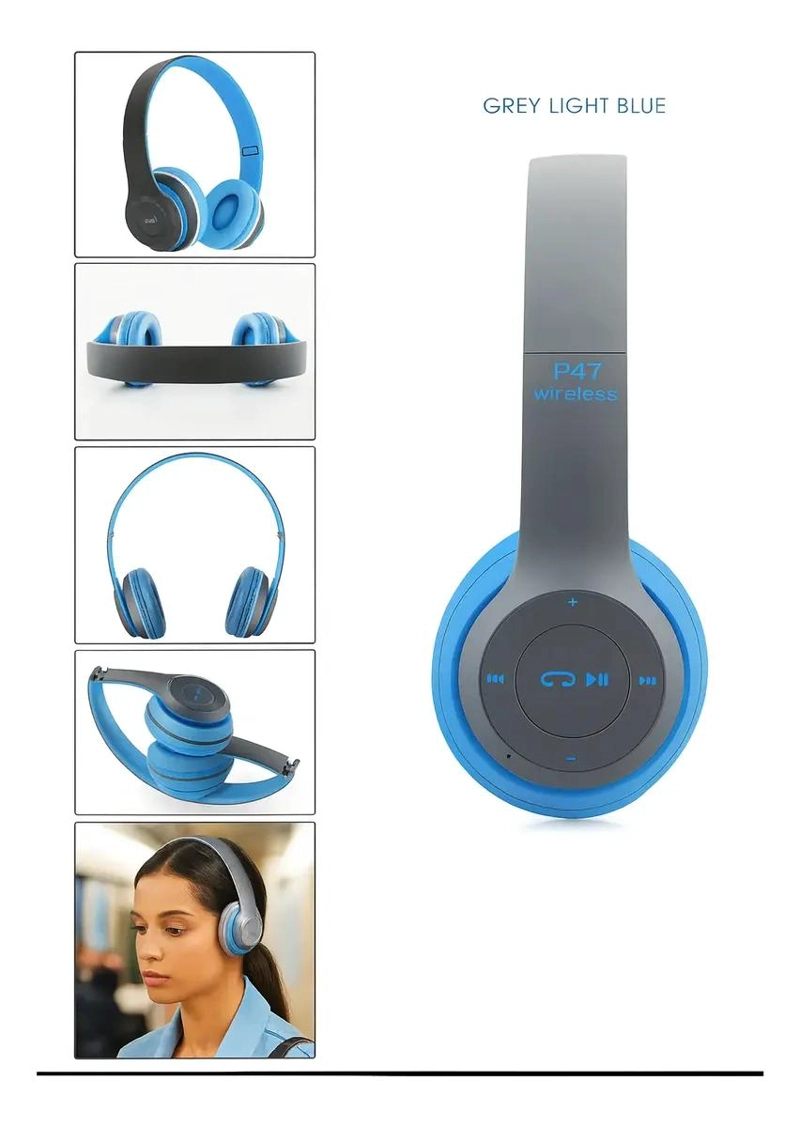 AUDIFONOS BLUETOOTH P47 5.0 INALAMBRICOS CON RADIO FM - 3