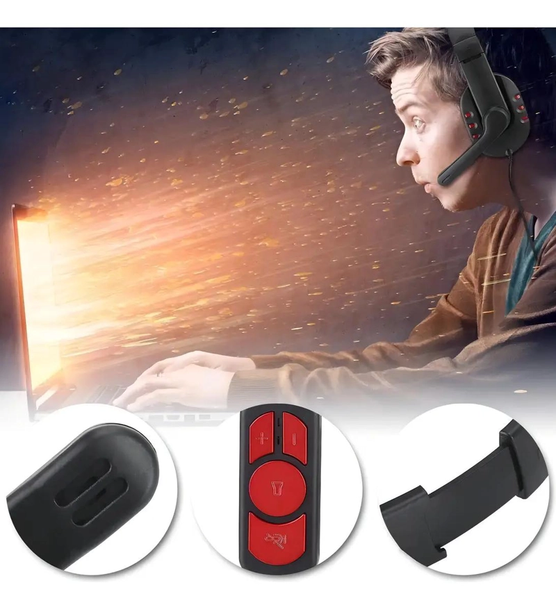 AUDIFONOS GAMER CON CONECTOR USB Y CONTROL DE VOLUMEN - 2