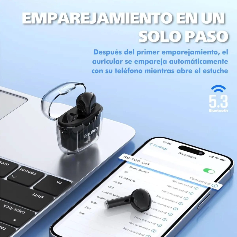 AUDIFONOS BLUETOOTH INALAMBRICOS TWS C48 - 2