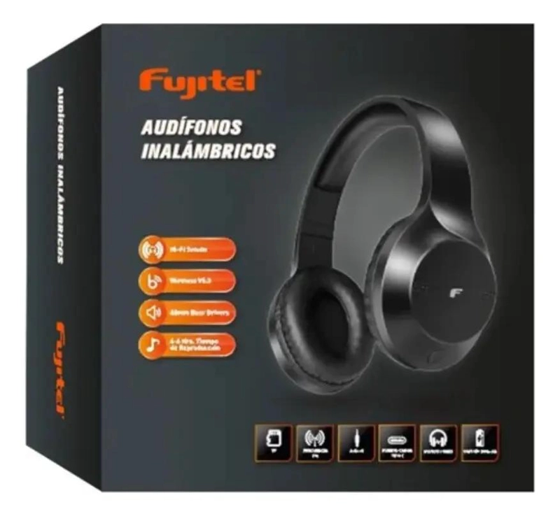 AUDIFONOS BLUETOOTH 5.3 INALAMBRICOS OVER-EAR NEGRO - 4