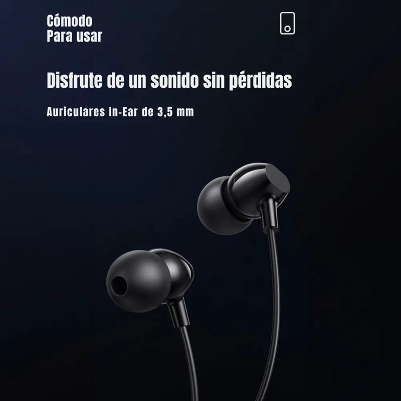 AUDIFONOS IN EAR CON MICROFONO Y CONECTOR AUXILIAR 3.5 MM - 2