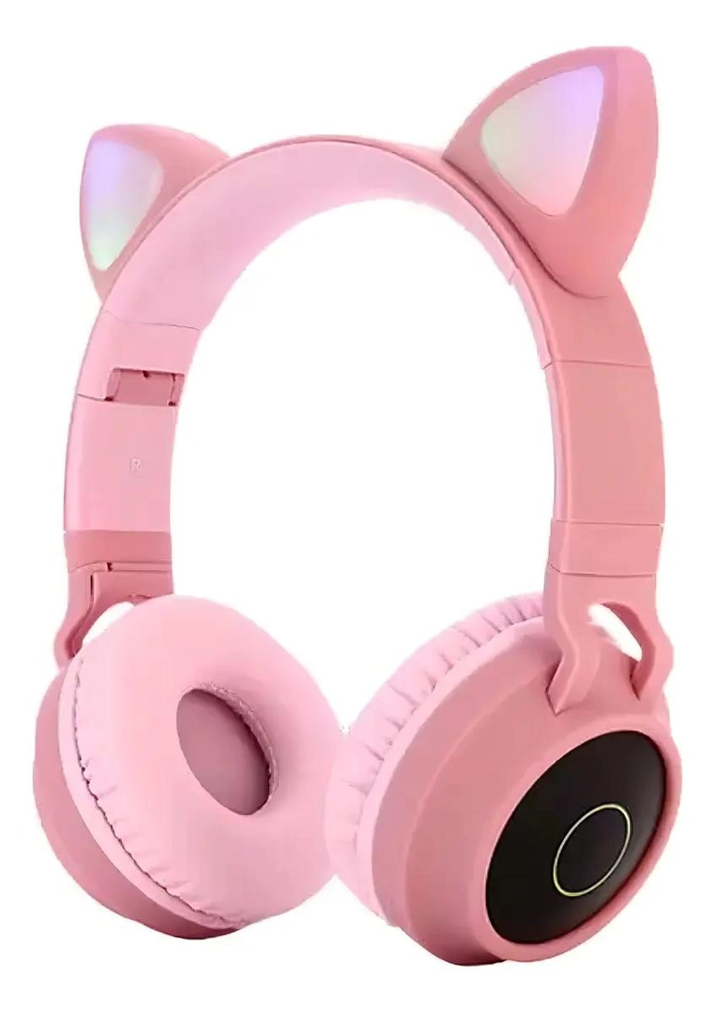 AURICULARES BLUETOOTH OREJAS DE GATO LED ROSA - 1