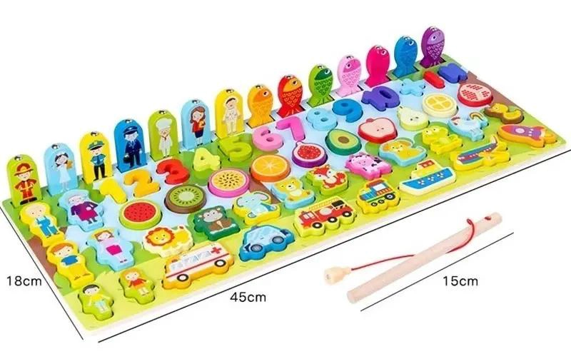 JUGUETE DIDACTICO DE MADERA MONTESSORI PESCA POR ENCAJE - 2