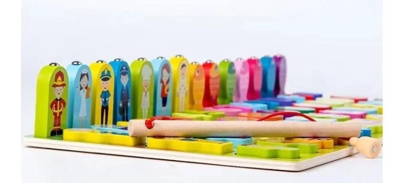 JUGUETE DIDACTICO DE MADERA MONTESSORI PESCA POR ENCAJE - 5