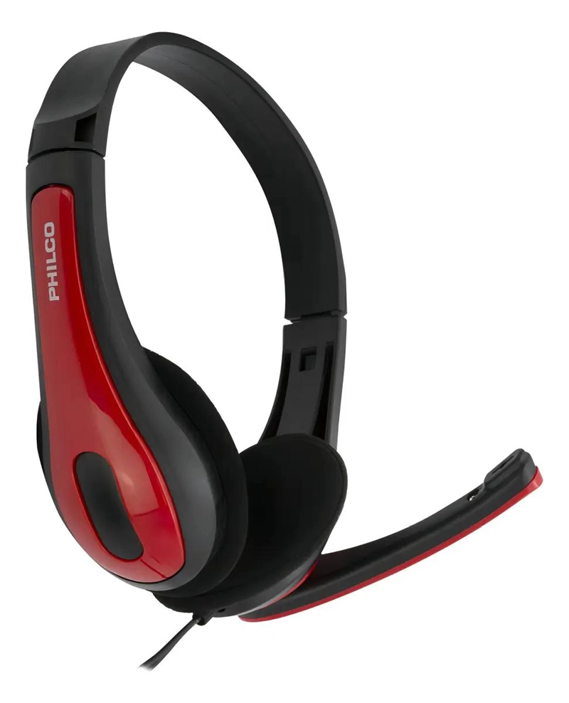AUDIFONO PARA VIDEOCONFERENCIA CON MICROFONO ROJO - 1