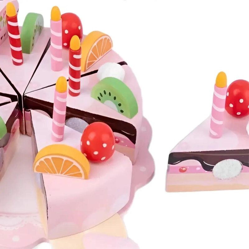 JUGUETE TORTA DE CUMPLEAÑOS DE MADERA CON VELCRO - 3