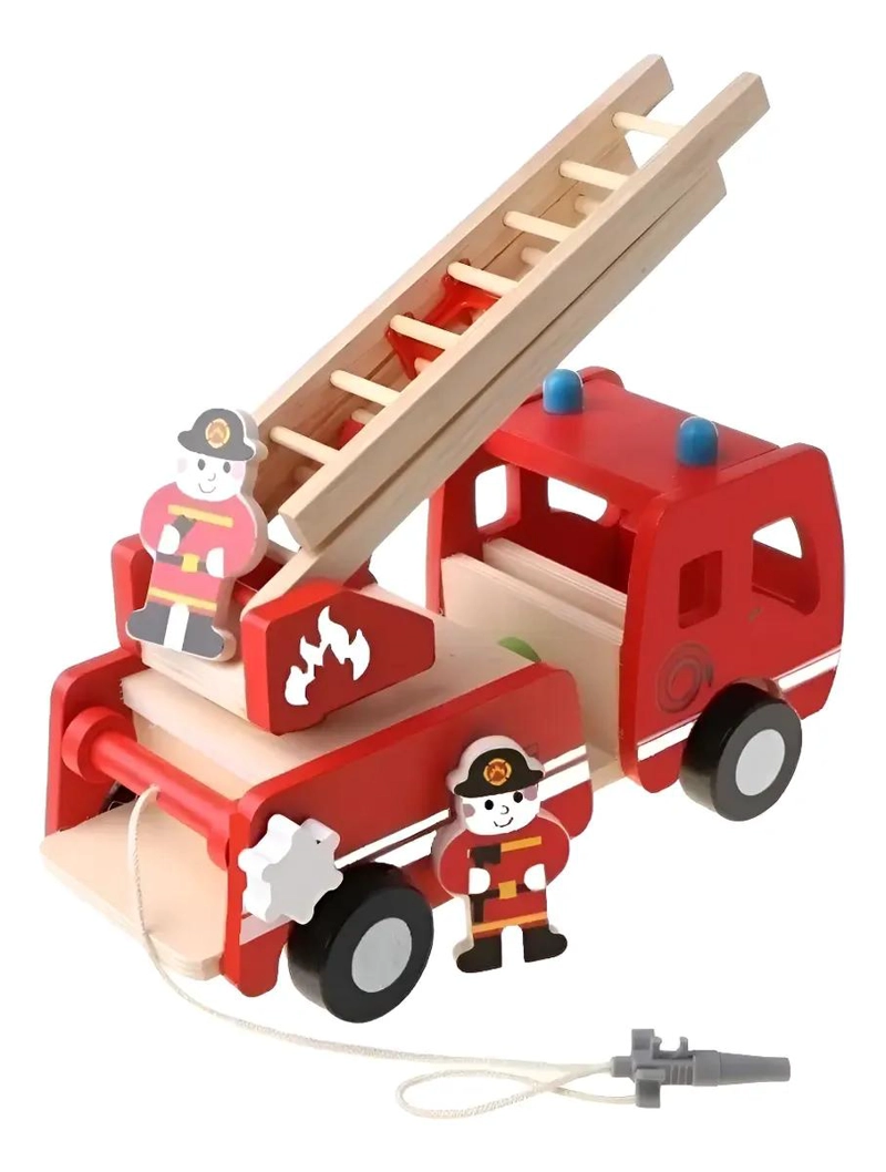 CAMION DE BOMBEROS DIDACTICO EN MADERA PARA NIÑOS - 1