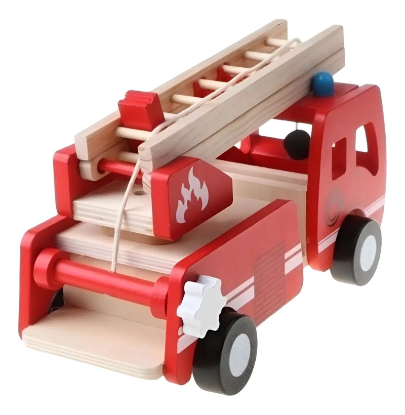 CAMION DE BOMBEROS DIDACTICO EN MADERA PARA NIÑOS - 2