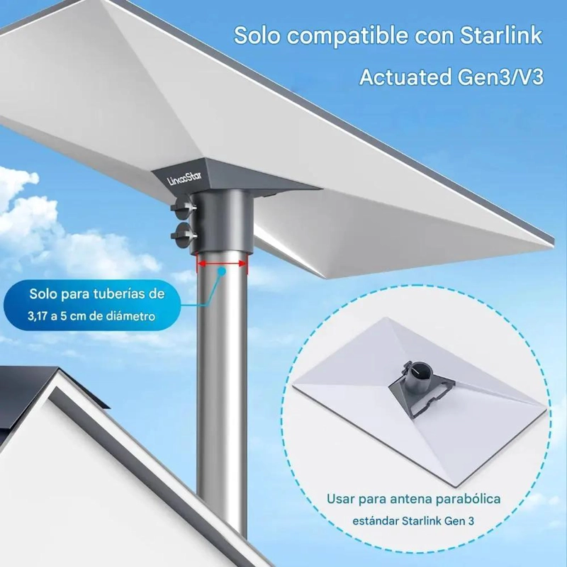 ADAPTADOR DE TUBO PARA MONTAJE STARLINK GEN 3 EN ALUMINIO - 5