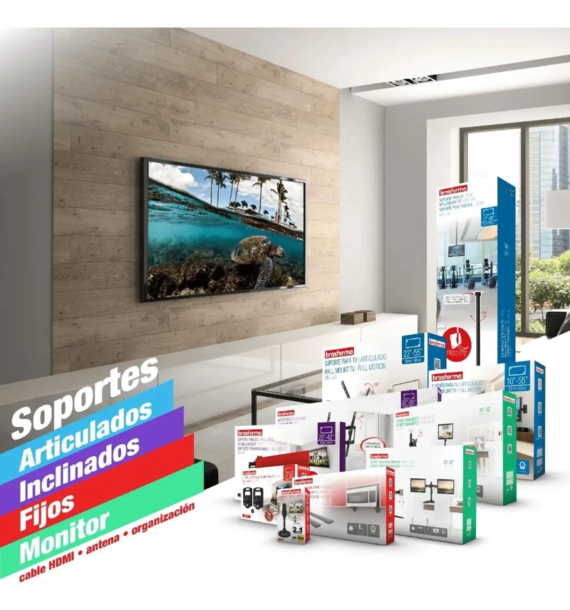 SOPORTE PARA TV CON BRAZO DE 65 CM PARA PANTALLAS DE 23 A - 5