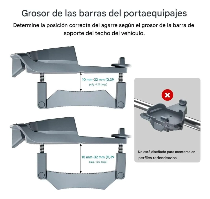 SOPORTE MINI BARRA PORTA EQUIPAJE ALEACION ALUMINIO - 2