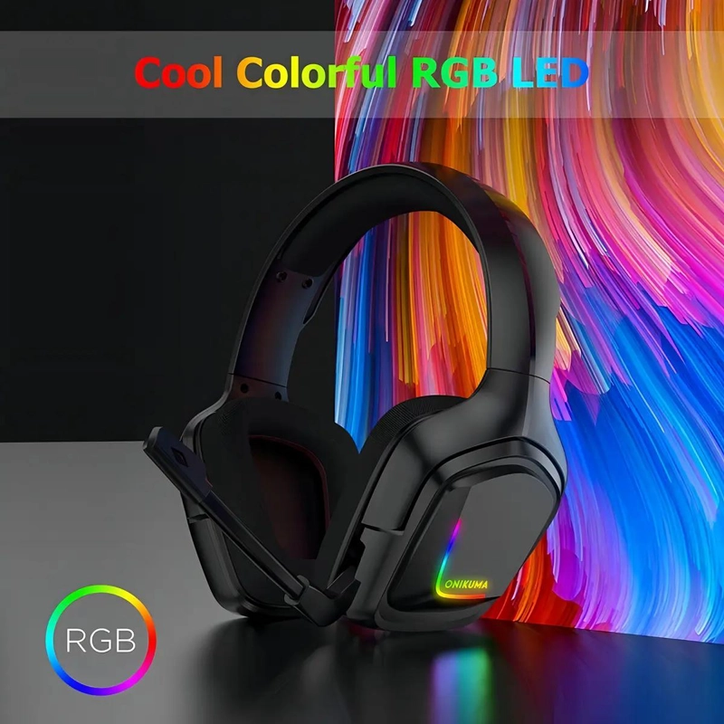 AURICULARES GAMER OVER-EAR CON MICROFONO Y LUZ LED - 4