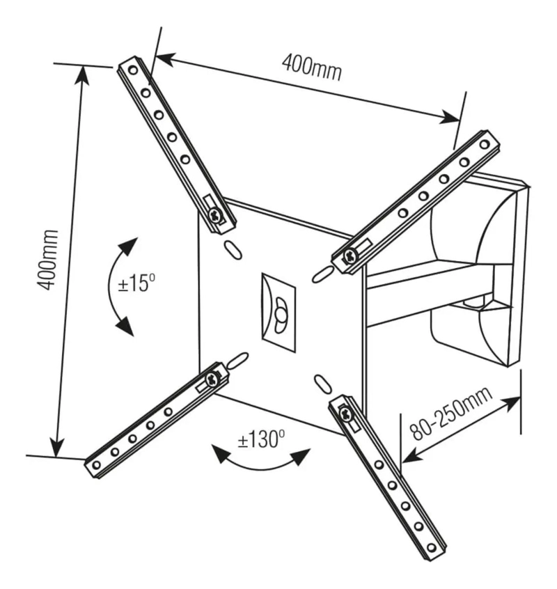 SOPORTE TV CON BRAZO PARA PANTALLAS 10 A 55 PULGADAS Y 1M - 4