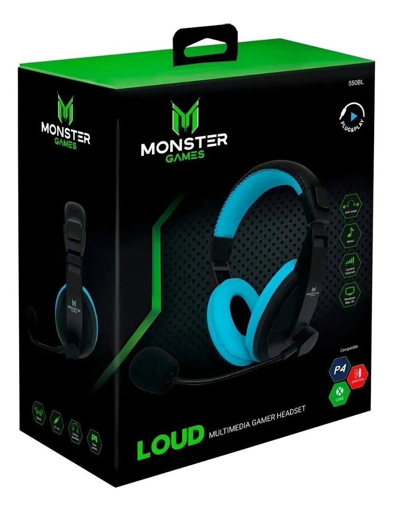 AURICULARES GAMER LOUD BLUE CON MICROFONO MULTIPLATAFORMA - 2