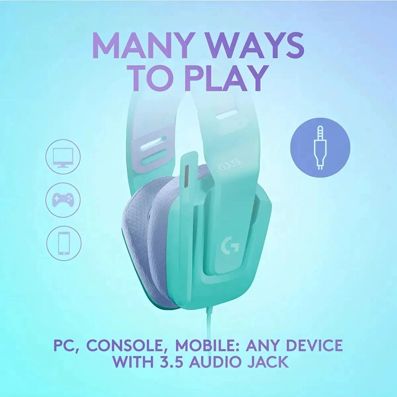 AUDIFONOS GAMING CON CABLE COLOR CELESTE - 3