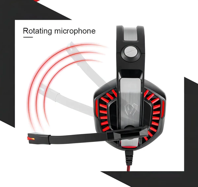 AUDIFONOS GAMER CON LUZ LED Y MICROFONO INTEGRADO - 5