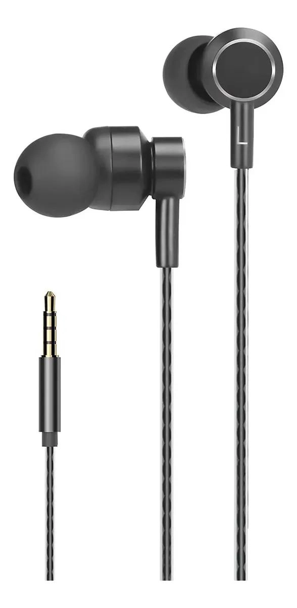AUDIFONOS IN EAR METAL NEGRO CON MICROFONO - 2