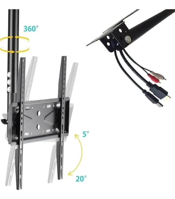 SOPORTE DE TECHO AJUSTABLE PARA TV 26 A 60 PULGADAS NEGRO - 4