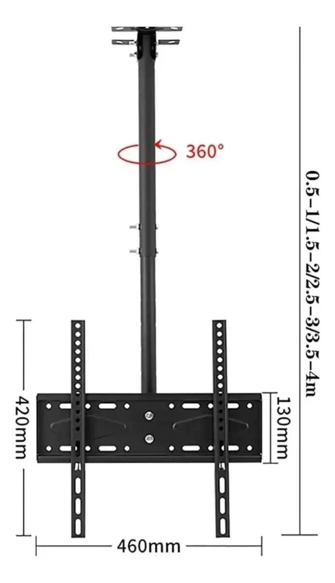 SOPORTE DE TECHO AJUSTABLE PARA TV 26 A 60 PULGADAS NEGRO - 5