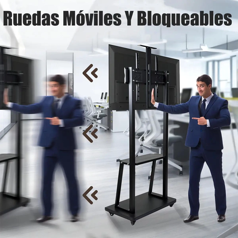 SOPORTE MOVIL PARA TV 32 A 70 PULGADAS CON RUEDAS - 4