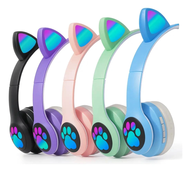 AUDIFONOS INALAMBRICOS BLUETOOTH INFANTIL DISEÑO GATO - 4
