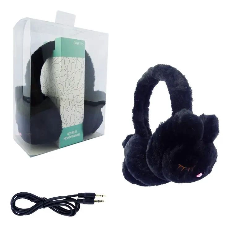 AUDIFONOS INFANTILES CON CABLE DISEÑO CONEJO PELUCHE - 2