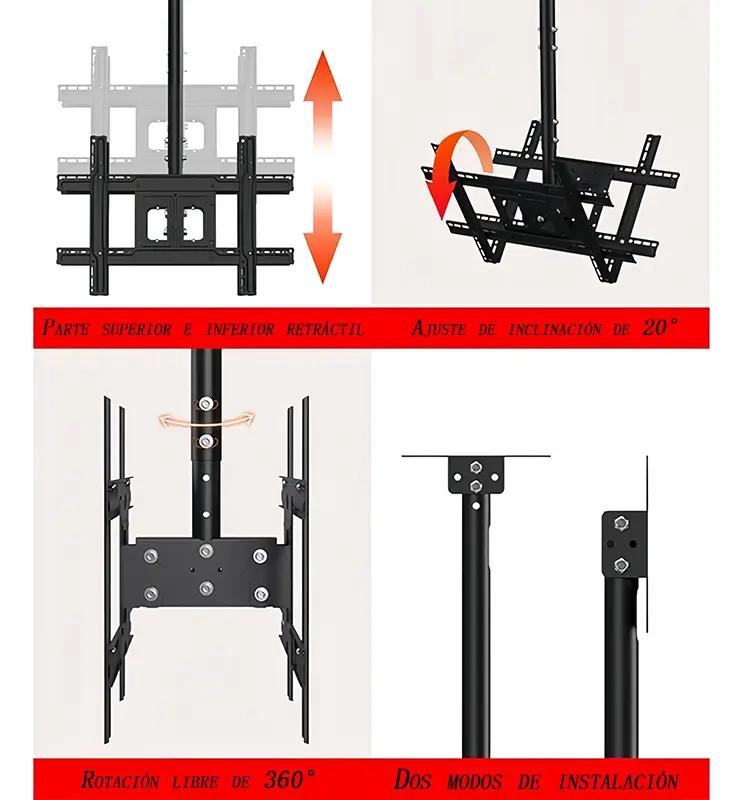 SOPORTE AJUSTABLE PARA TV 32-65 PULGADAS DOBLE TECHO Y P. - 4