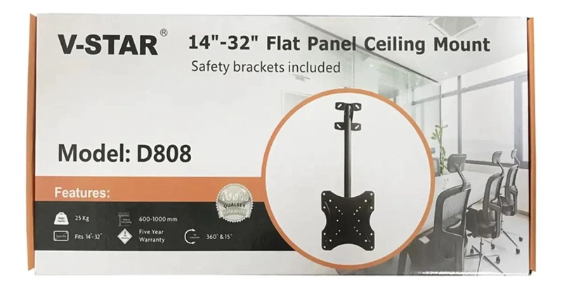 SOPORTE DE TECHO PARA TV DE 14 A 32 PULGADAS Y 55 A 85 CM - 4