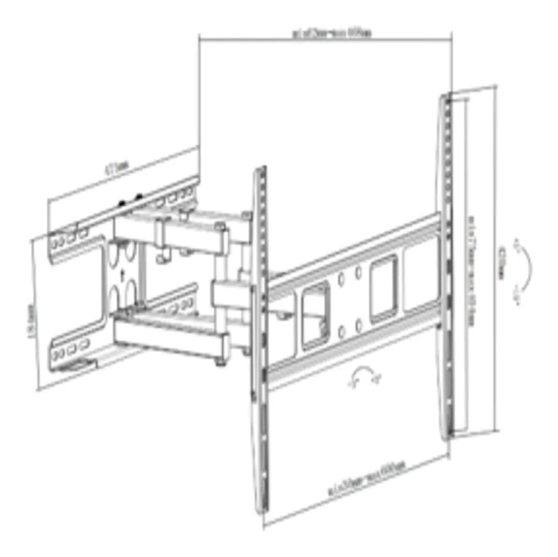 SOPORTE TV FULL MOTION 37 A 70 PULGADAS CON BRAZO LARGO - 3
