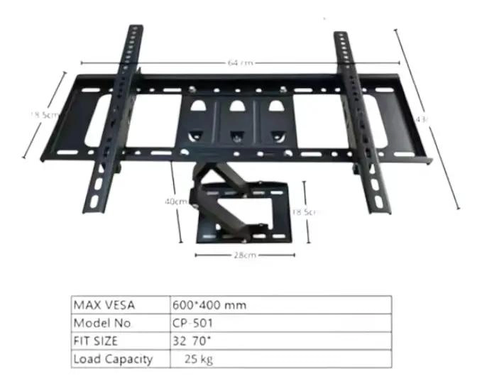 SOPORTE DE PARED PARA TV O MONITOR 37 A 70 PULGADAS NEGRO - 4