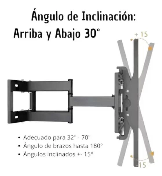 SOPORTE DE PARED PARA TV O MONITOR 37 A 70 PULGADAS NEGRO - 5