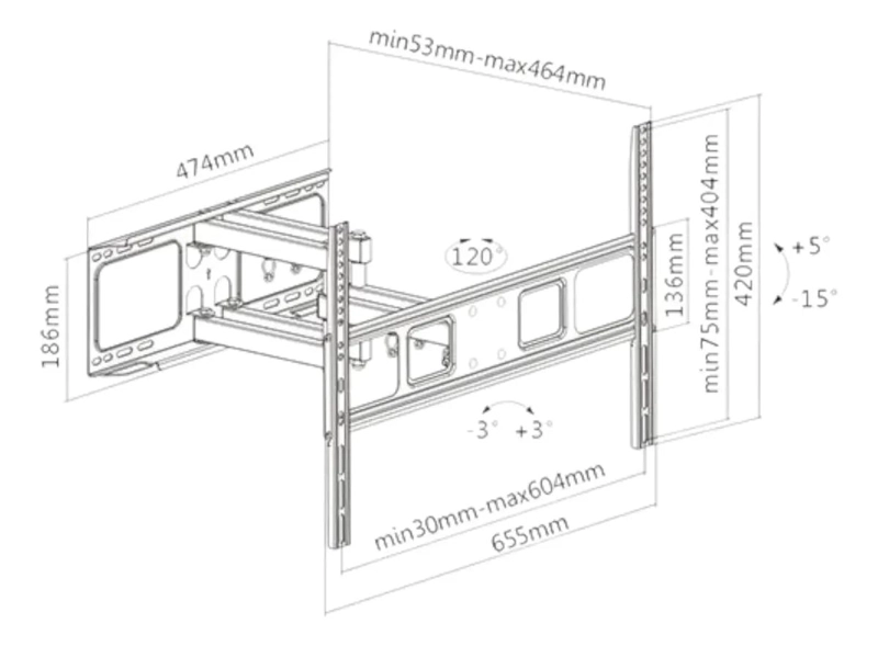 SOPORTE PARA TV DE 32 A 70 PULGADAS HASTA 45 KG - 3