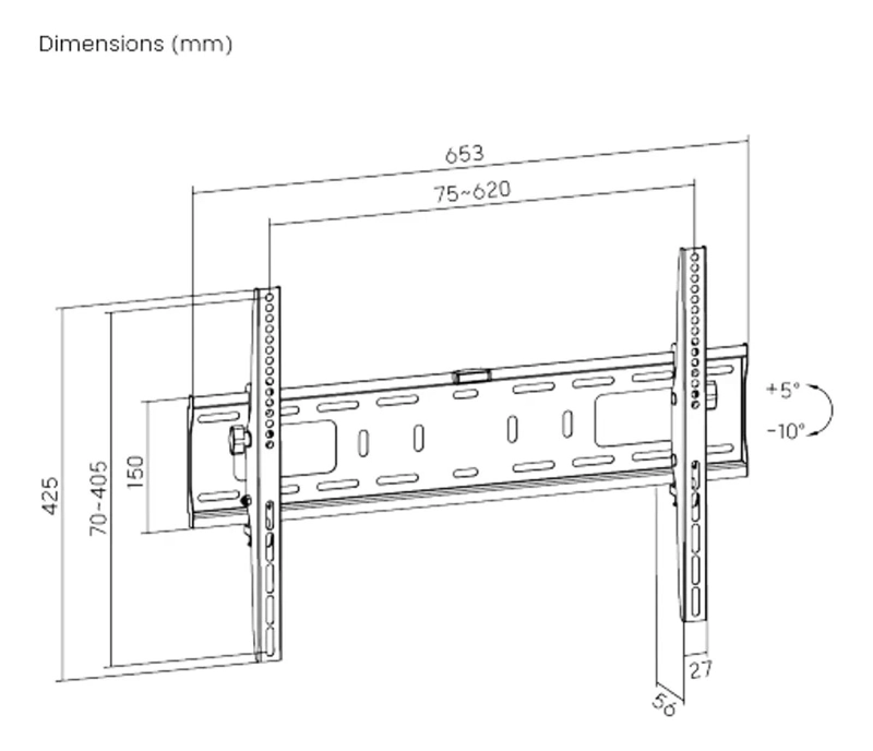 SOPORTE FIJO INCLINABLE PARA TV 32-75 PULGADAS VESA - 2