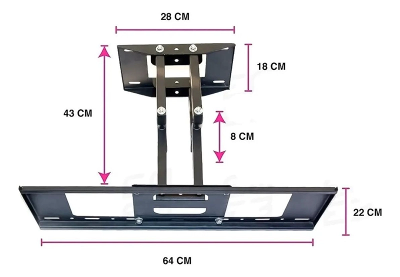 SOPORTE DE TV BRAZO DOBLE 180° PARA 32-70 PULGADAS - 4