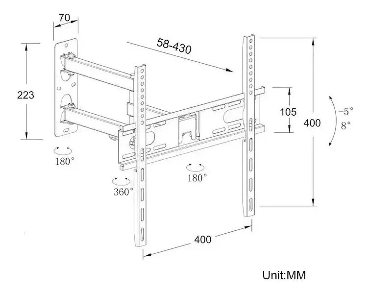 SOPORTE PARA TV DE 26 A 63 PULGADAS CON GIRO 180° - 3