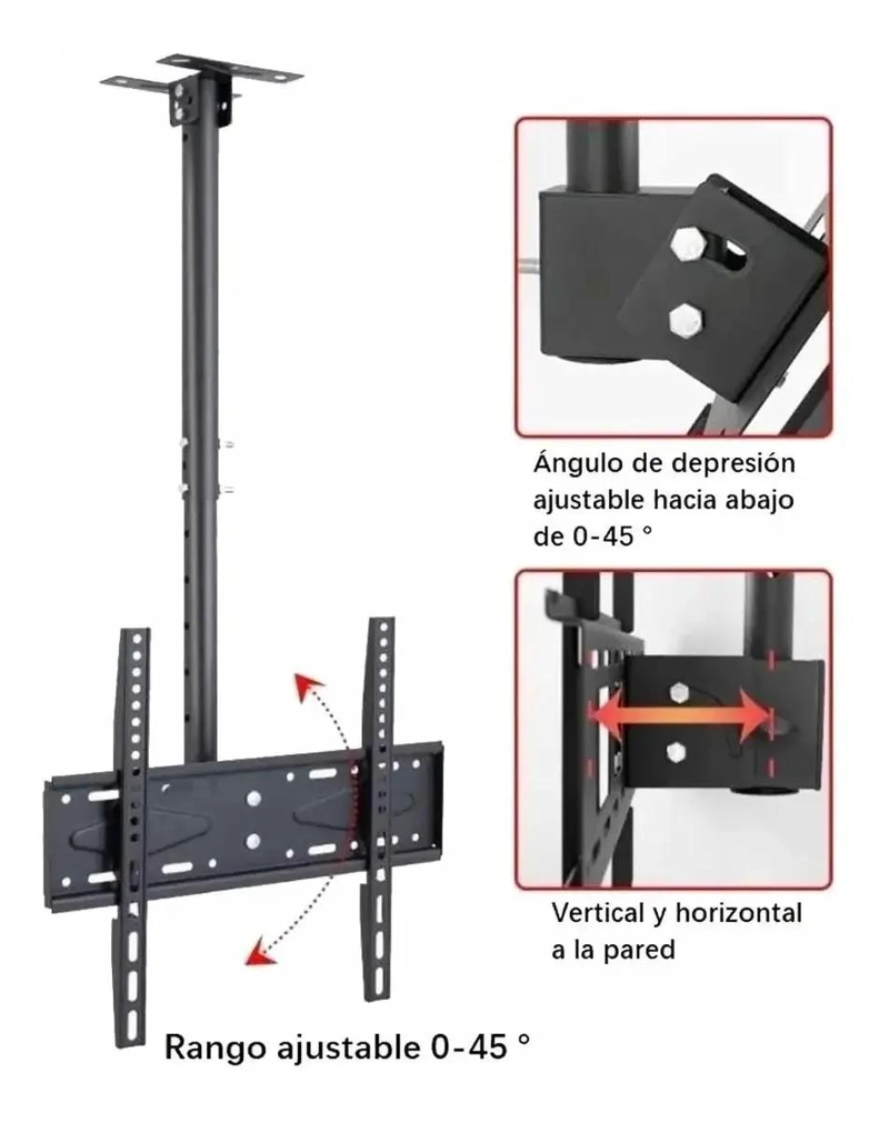 SOPORTE DE TECHO GIRATORIO PARA TV 32 A 70 PULGADAS - 2