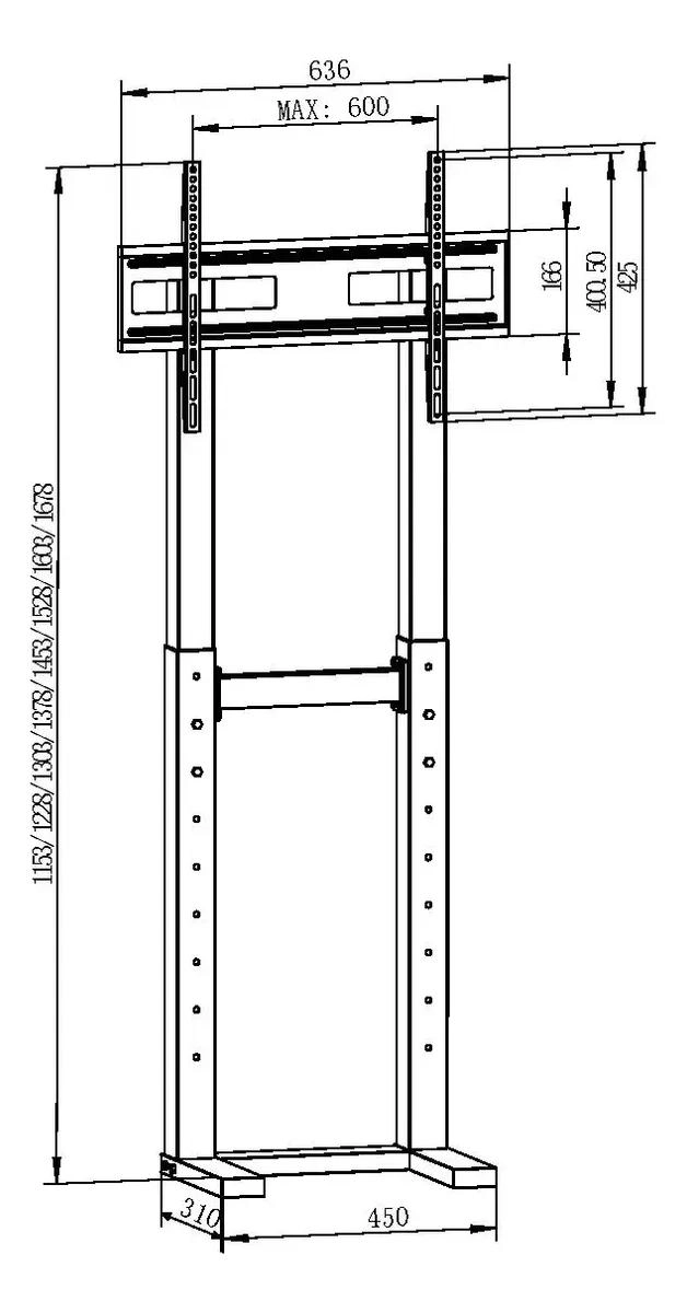 PEDESTAL PARA TV DE 32 A 85 PULGADAS SIN PERFORACIONES - 4