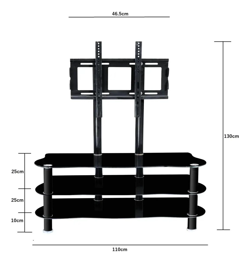 SOPORTE UNIVERSAL 3 BANDEJAS VIDRIO TEMPLADO 21-50' - 4