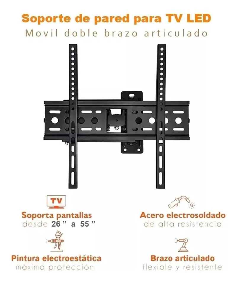 SOPORTE DE ESQUINA PARA TV 26 A 63 PULGADAS CON BRAZO - 2