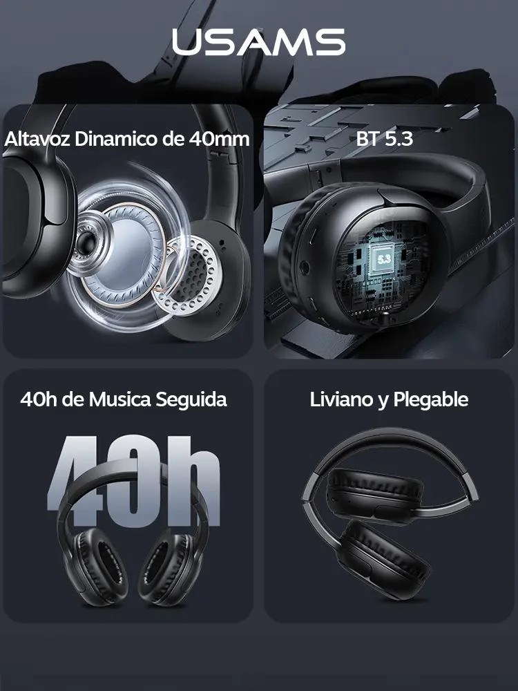 AUDIFONOS INALAMBRICOS BLUETOOTH LIGEROS YG23 - 3