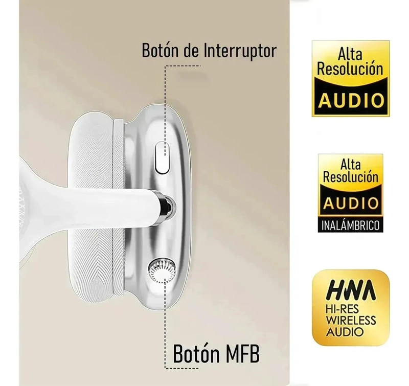 AUDIFONOS INALAMBRICOS MAX OVER-EAR CON CANCELACION DE RU - 5