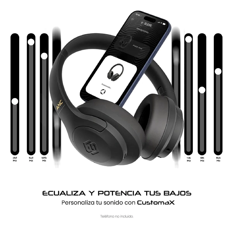 AUDIFONOS BLUETOOTH OVER EAR CON CANCELACION ACTIVA DE RU - 3