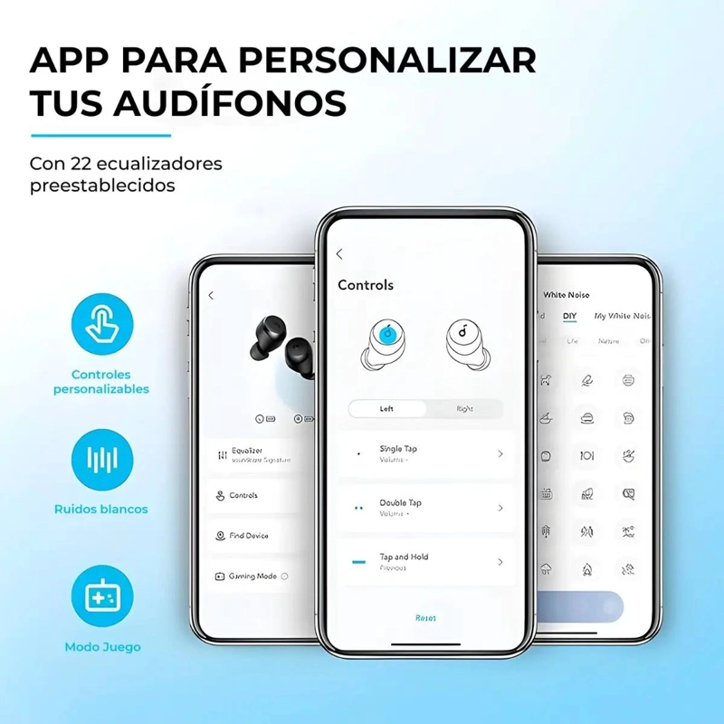 AUDIFONOS INALAMBRICOS CON MICROFONO Y CANCELACION DE RU - 5